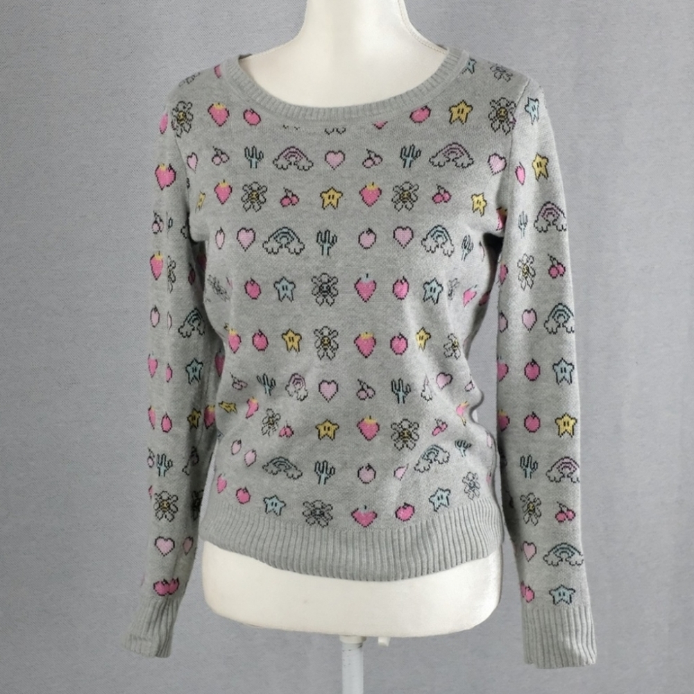 3/$75 Saks Fifth Avenue Mario Emoji Sweater